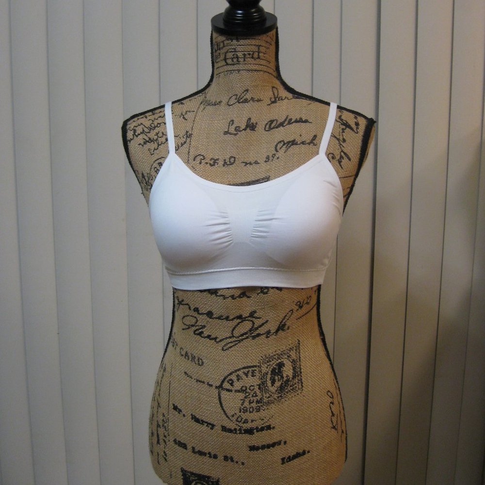 NWOT white padded sports bra bralette M medium